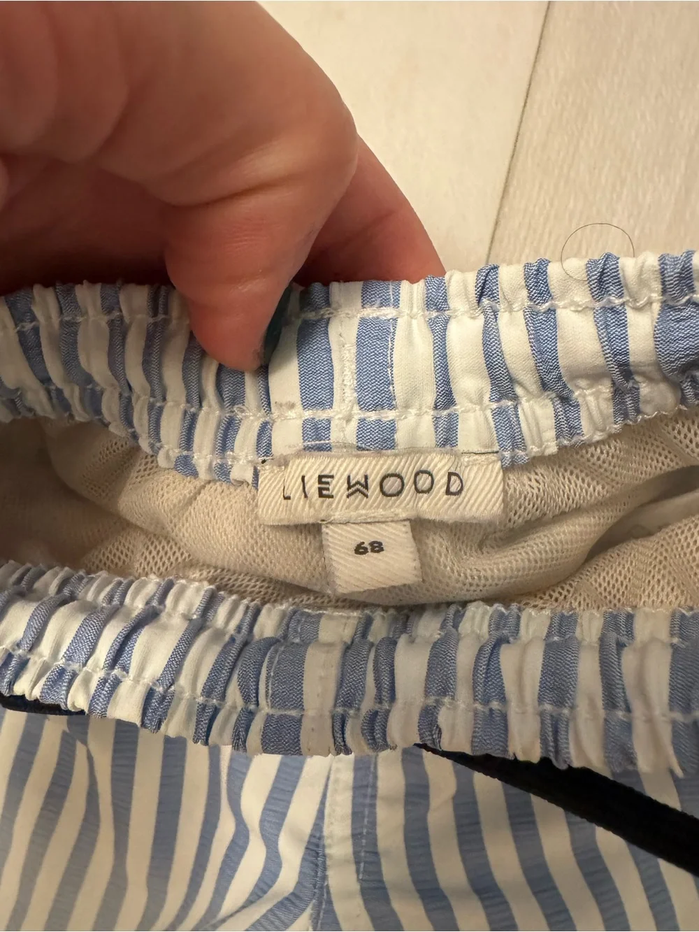 Liewood Kids Blue and White Striped swim trunks